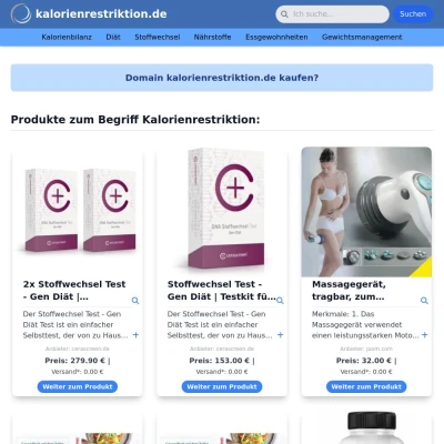 Screenshot kalorienrestriktion.de