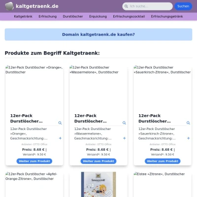 Screenshot kaltgetraenk.de