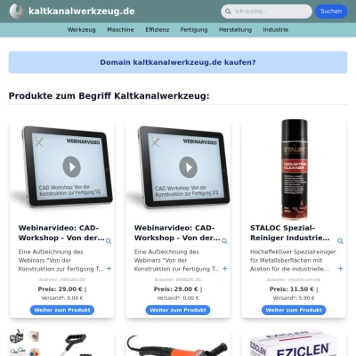 Screenshot kaltkanalwerkzeug.de