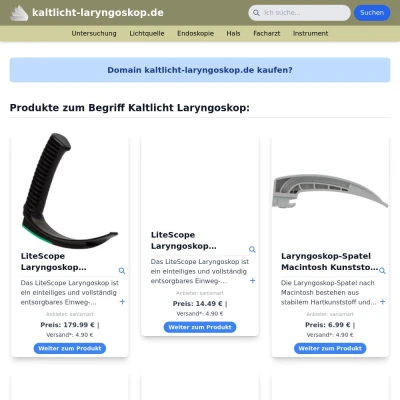 Screenshot kaltlicht-laryngoskop.de