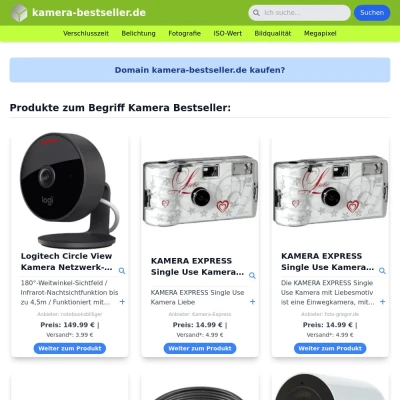 Screenshot kamera-bestseller.de