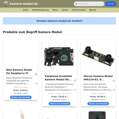 Screenshot kamera-modul.de