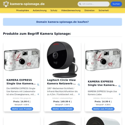 Screenshot kamera-spionage.de