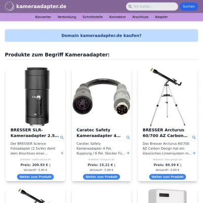 Screenshot kameraadapter.de