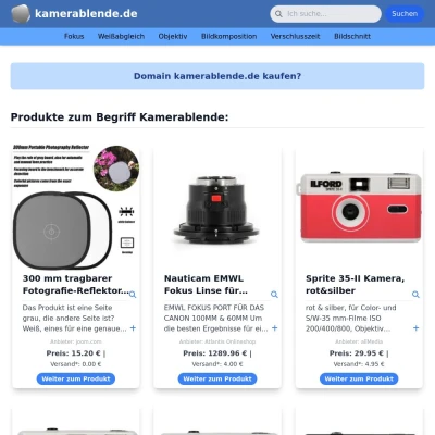 Screenshot kamerablende.de