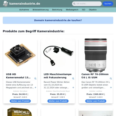 Screenshot kameraindustrie.de