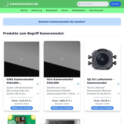 Screenshot kameramodul.de