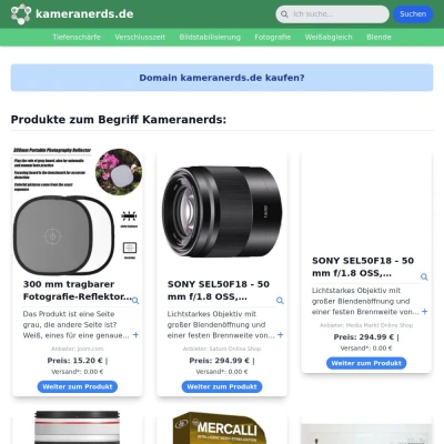 Screenshot kameranerds.de