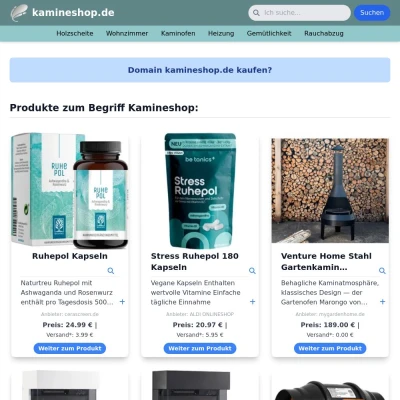 Screenshot kamineshop.de