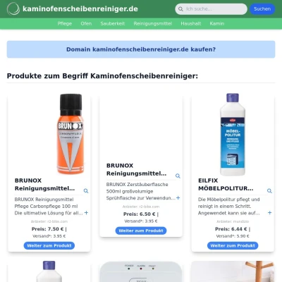 Screenshot kaminofenscheibenreiniger.de