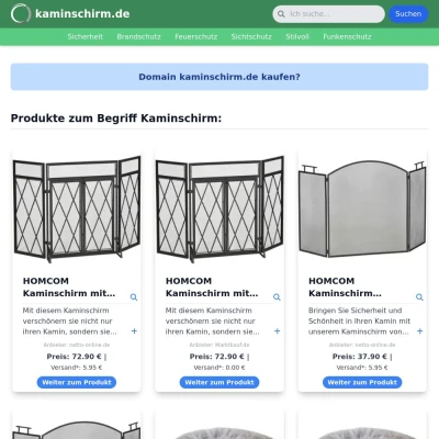 Screenshot kaminschirm.de