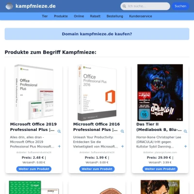Screenshot kampfmieze.de