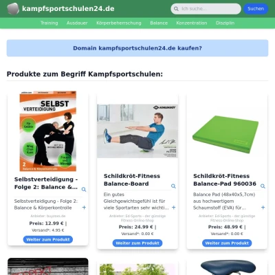 Screenshot kampfsportschulen24.de