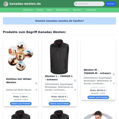 Screenshot kanadas-westen.de