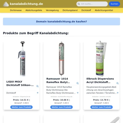 Screenshot kanalabdichtung.de