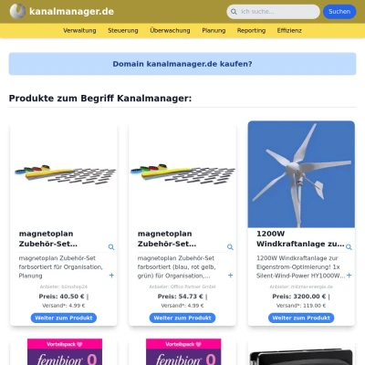 Screenshot kanalmanager.de