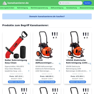 Screenshot kanalsanierer.de