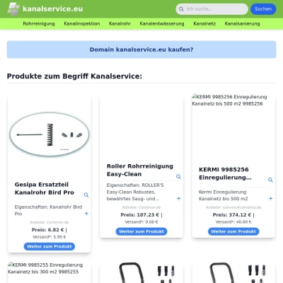 Screenshot kanalservice.eu