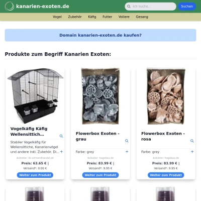 Screenshot kanarien-exoten.de