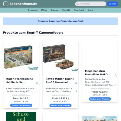 Screenshot kanonenfeuer.de