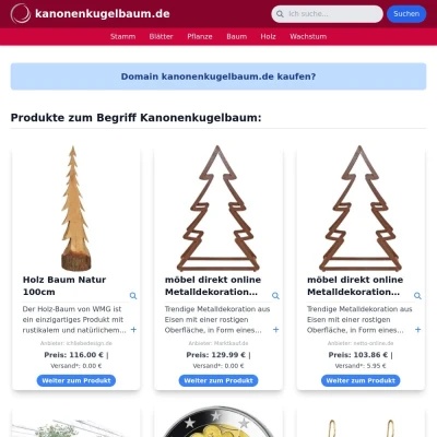 Screenshot kanonenkugelbaum.de