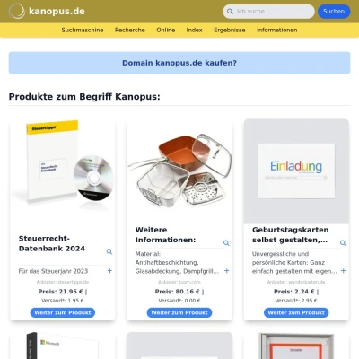 Screenshot kanopus.de