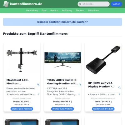 Screenshot kantenflimmern.de