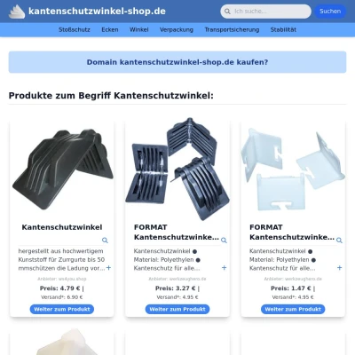 Screenshot kantenschutzwinkel-shop.de