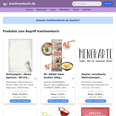 Screenshot kantinenkoch.de