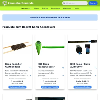 Screenshot kanu-abenteuer.de