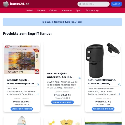 Screenshot kanus24.de