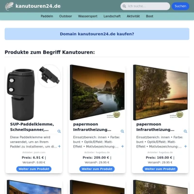 Screenshot kanutouren24.de