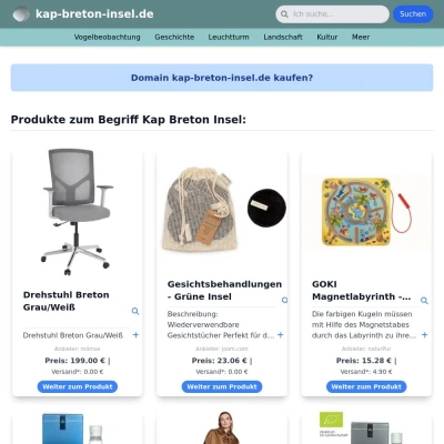 Screenshot kap-breton-insel.de