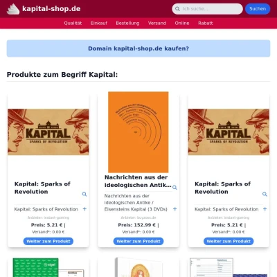 Screenshot kapital-shop.de