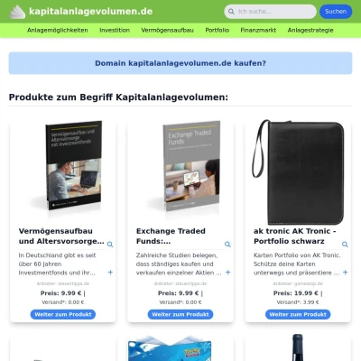 Screenshot kapitalanlagevolumen.de