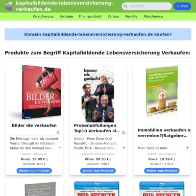 Screenshot kapitalbildende-lebensversicherung-verkaufen.de