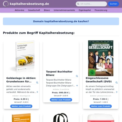 Screenshot kapitalherabsetzung.de