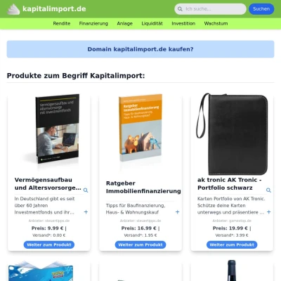 Screenshot kapitalimport.de