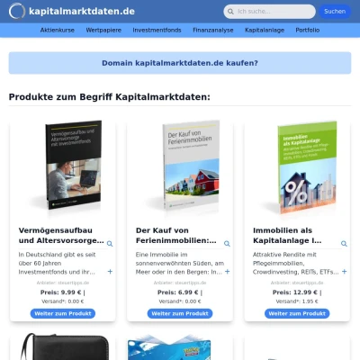 Screenshot kapitalmarktdaten.de
