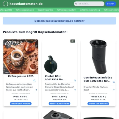 Screenshot kapselautomaten.de