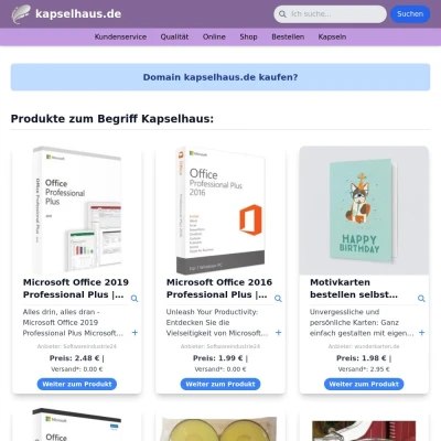 Screenshot kapselhaus.de