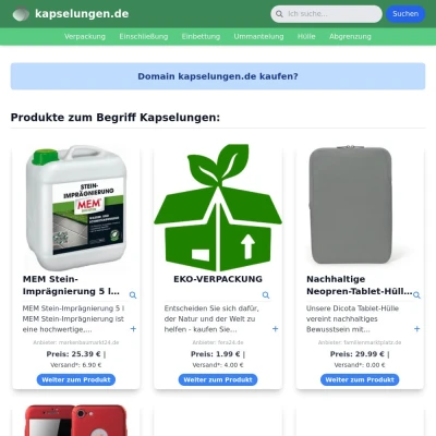 Screenshot kapselungen.de