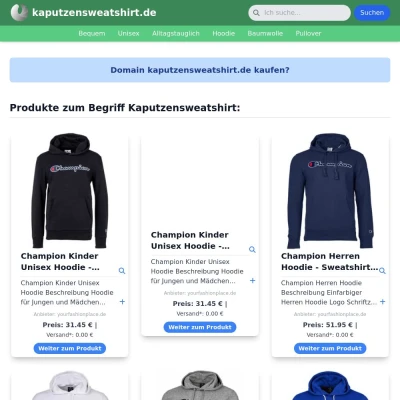 Screenshot kaputzensweatshirt.de