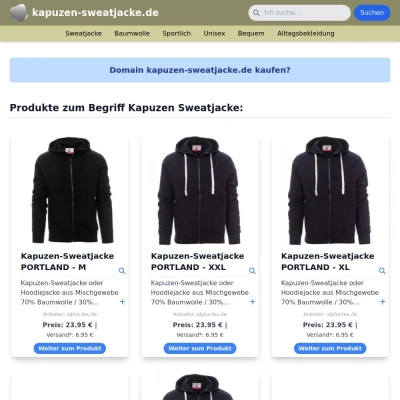 Screenshot kapuzen-sweatjacke.de