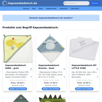 Screenshot kapuzenbadetuch.de