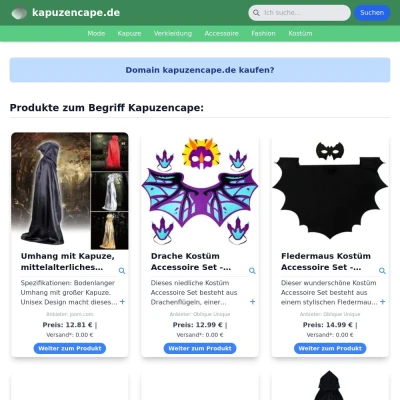 Screenshot kapuzencape.de