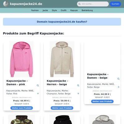 Screenshot kapuzenjacke24.de