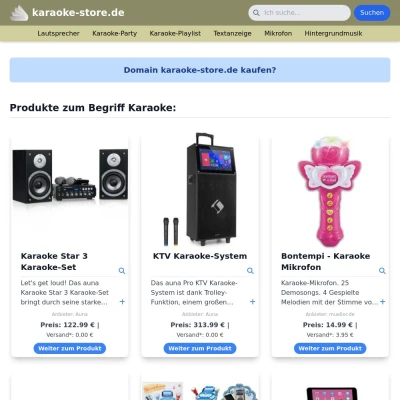 Screenshot karaoke-store.de