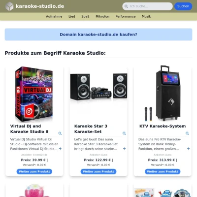 Screenshot karaoke-studio.de