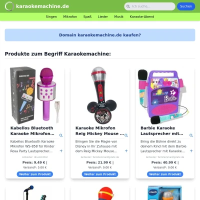 Screenshot karaokemachine.de